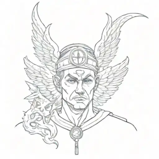 A Emergency Nurse Man With Third Eye And Angel Wings And Devil Horns