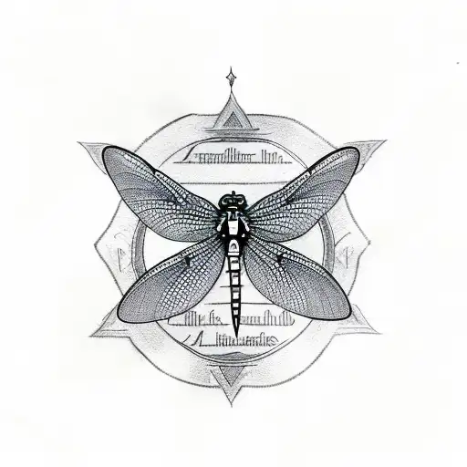 A Tattoo Design Combining The Lords Prayer And A Dragonfly