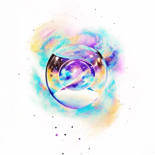 Hourglass And Purple Nebula With Watercolor