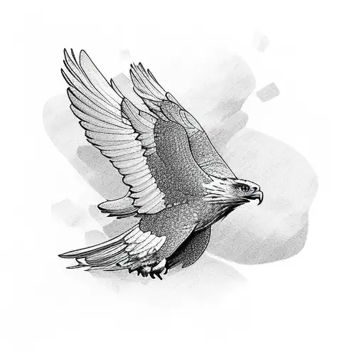 Flying Eagle With Flowers