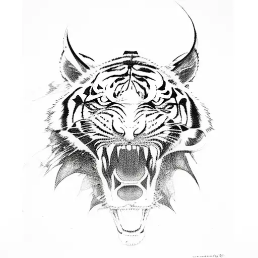 A Tiger Fighting With A Phoenix