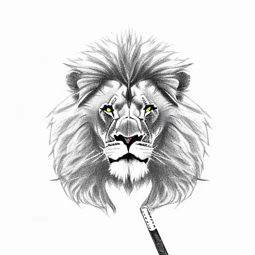 Lion Smoking Cigarette