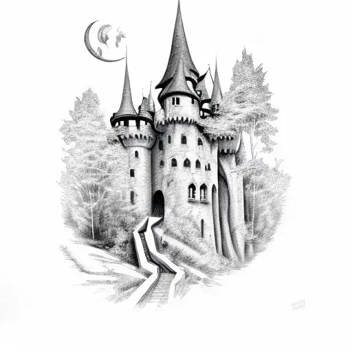 A Castle Hidden In A Mystical Forest With Unicorns Roaming The Grounds