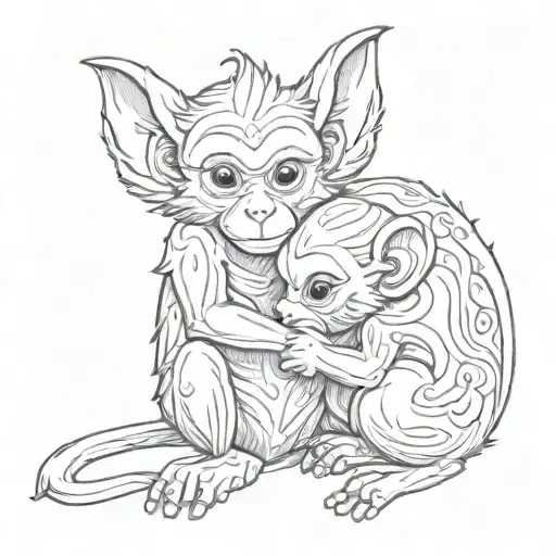 Monkey And Rabbit Hugging