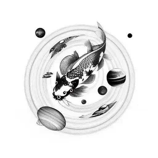 Koi Fish Surrounding Saturn