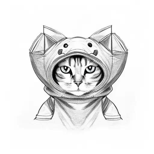 A Human Wearing A Hoodie That Has Cat Ears Eating Popcorn