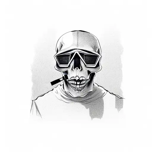 Skull Wearing Night Vision Goggles