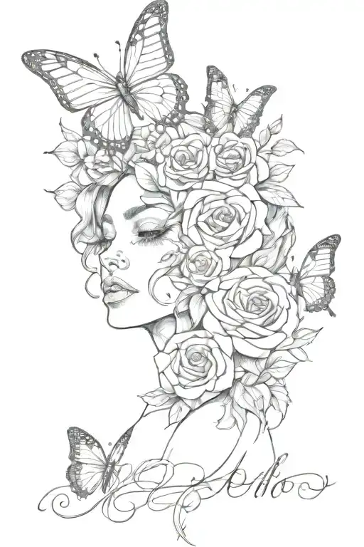 Self Love With Butterflies And Roses