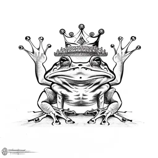 Frog Wiht A Crown And Crossed Arms