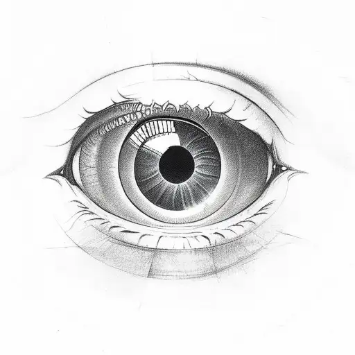 Eye Realist In Triangule With Dragon Neotraditional