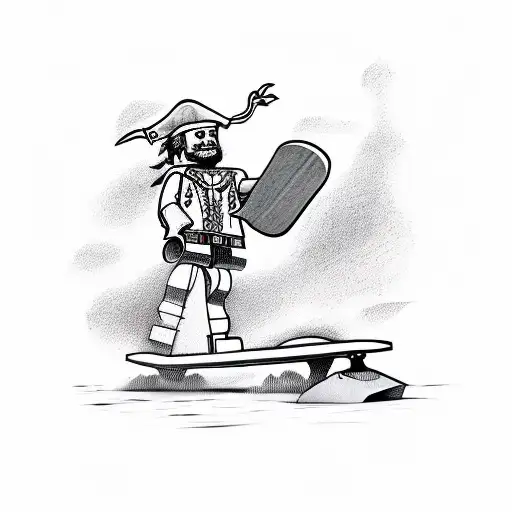 Pirate Lego On Skateboard