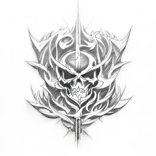 Combine Elements Of Black Metal And Deathcore Music Genres Into A Tattoo Design