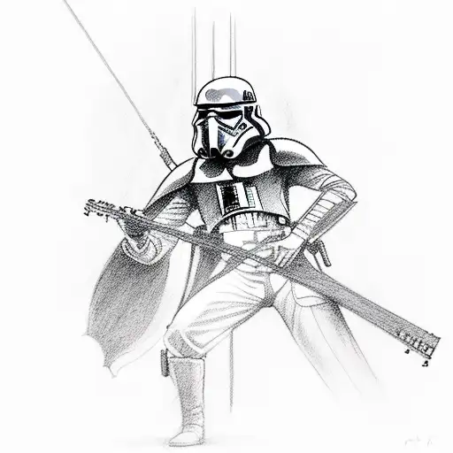 Star Wars Jedi Playing A Bass Guitar