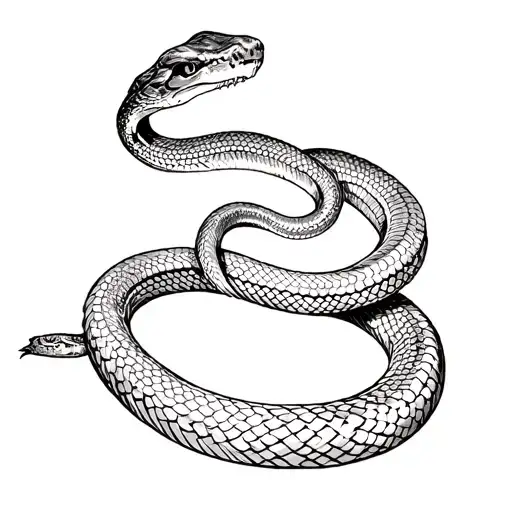 A Simple Sketch A Rattle Snake