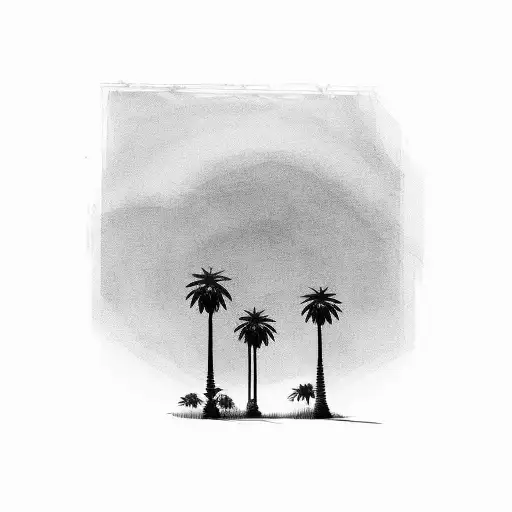 Palm Trees At Sunset