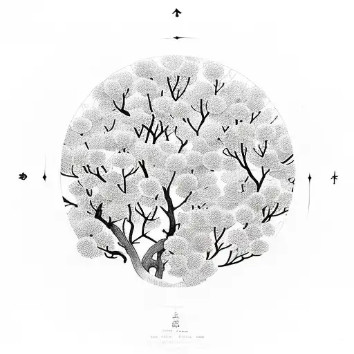 Circle Of Poppys And Cherry Blossoms