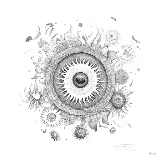 Wild Flowers Mixed Around Big Sun Flower