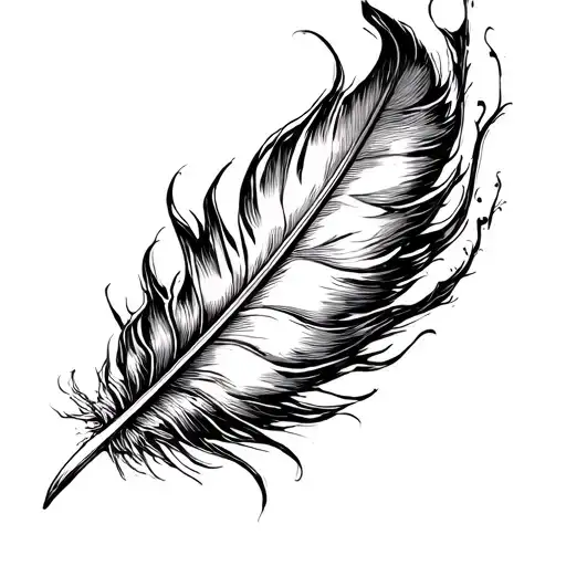 Feather Swirling Through Wind