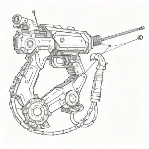 A Robotic Arm Holding A Fishing Rod And Throwing A Dart