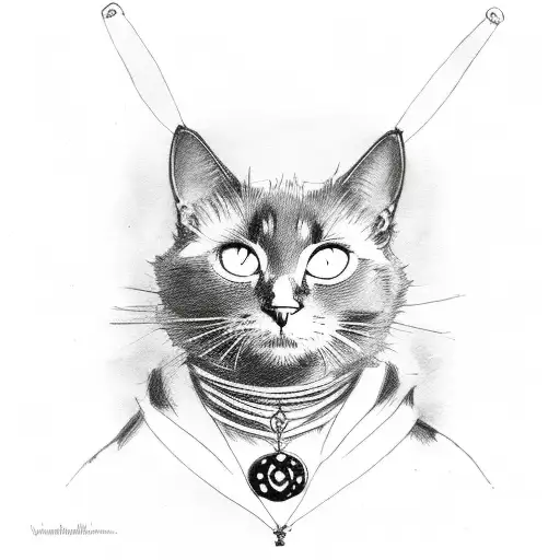 Black Cat Wearing A Cape