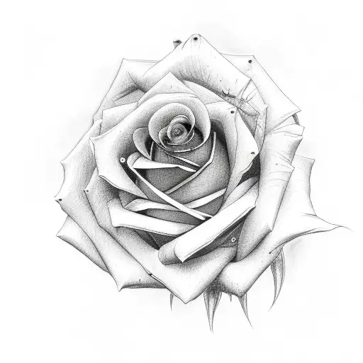 Rose And Rain Spine Tat