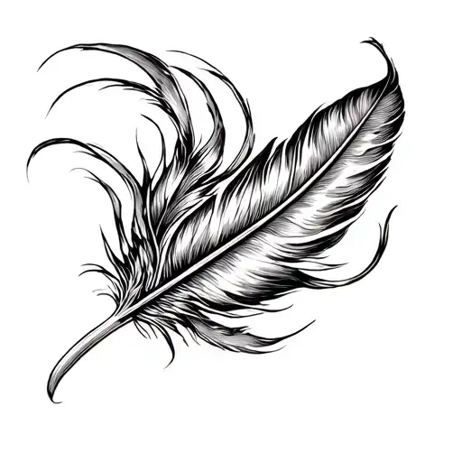Feather Swirling Through Wind