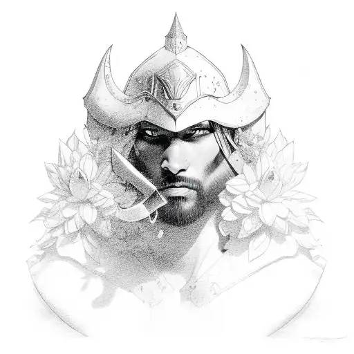 Warrior Watering Flowers