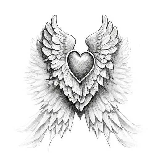 Half Heart With Angel Wing