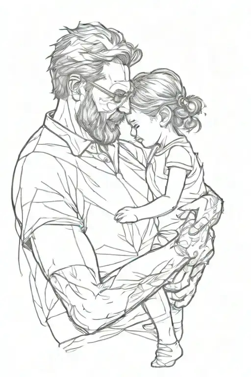 Father And Daughter Playing