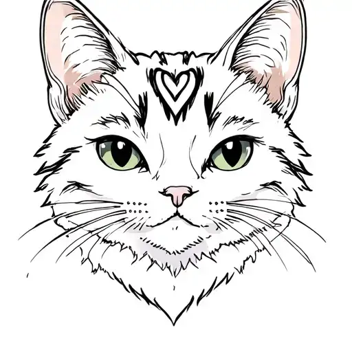 Heart Outline Filled With Cute Cat