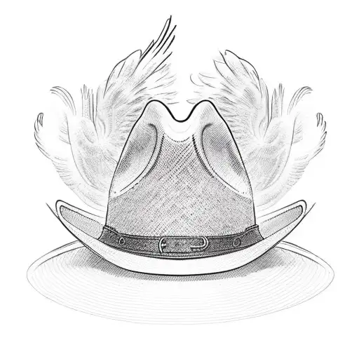 A Cowboy Hat With A Hidden Red Rooster Silhouette Design