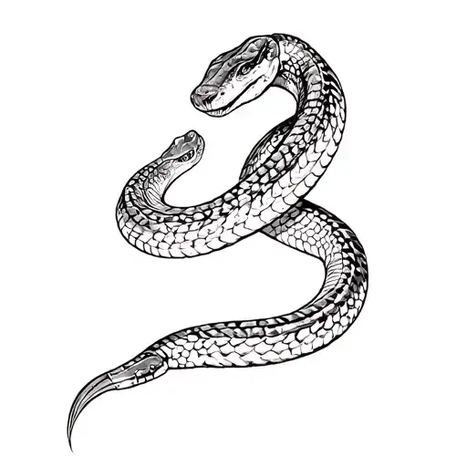A Simple Sketch A Rattle Snake