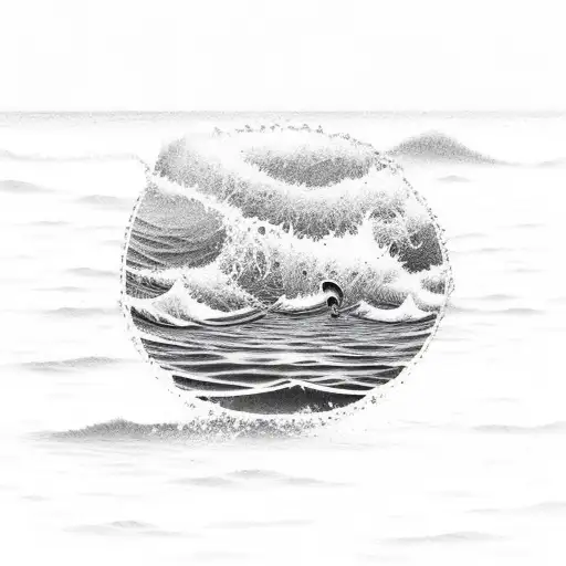 A Serene Beach Scene With Waves Forming Musical Notes