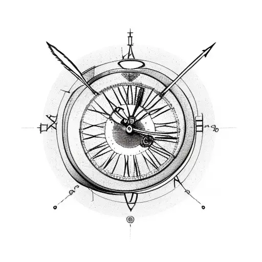 Hourglass Shaped Dreamcatcher With Broken Clock