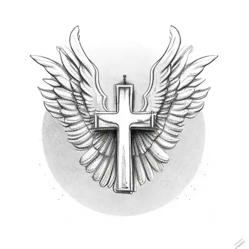 The Jian Bird Mixed With Angel Wings And The Bottom Of A Cross As The Tail