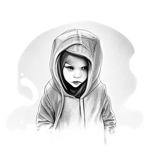 Hooded Little Girl With Handgun