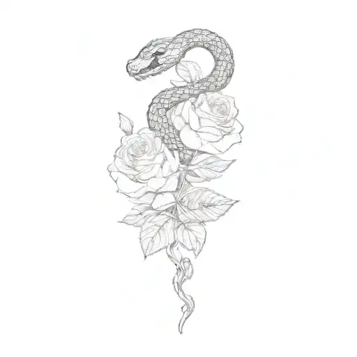 Snake And Roses