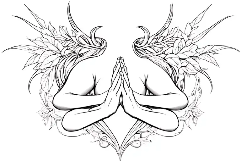 Tattoo Totally Black Prays Low Back And 2K Thin Lines