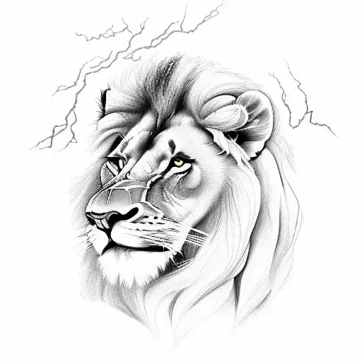 Lion With Lightning