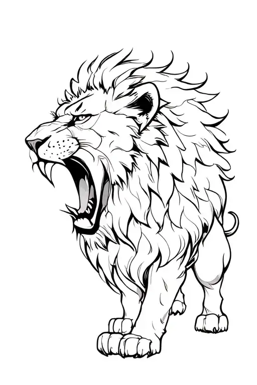 Suffering Lion Roaring