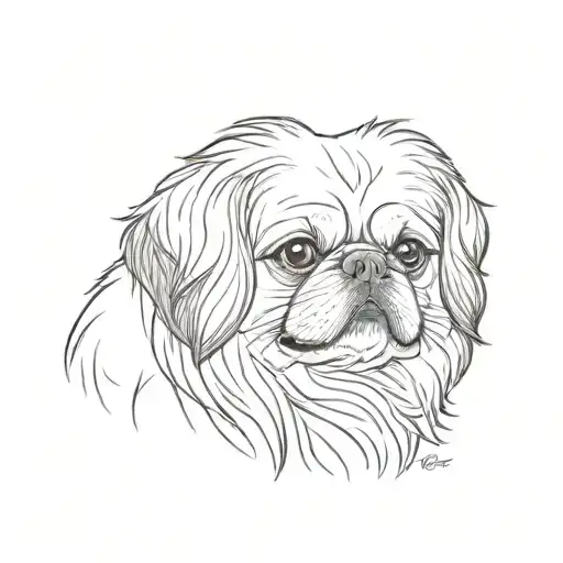 A Pekingese Dog Portrait Tattoo That Passed Away