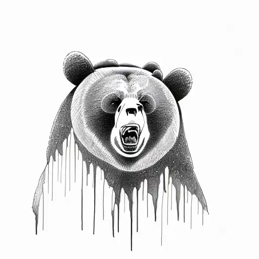 Bear Dripping Ink Sketch