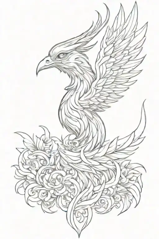 Phoenix Behind The Ear On The Neck