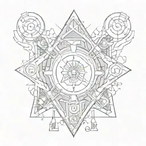 An Abstract Representation Of Security Vigilance With Hidden Historical Symbols