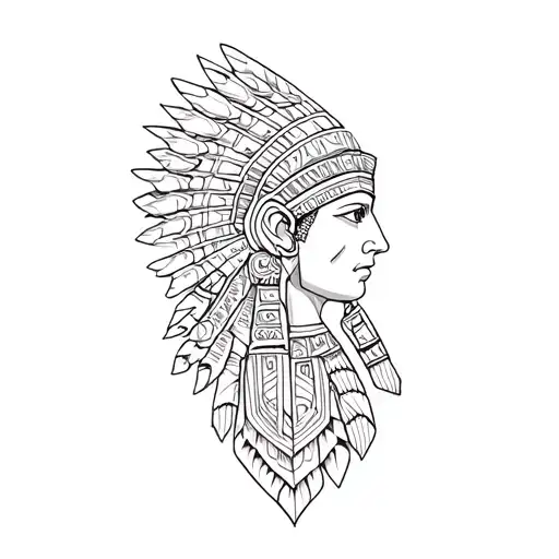 An Aztec Head Profile Holding
