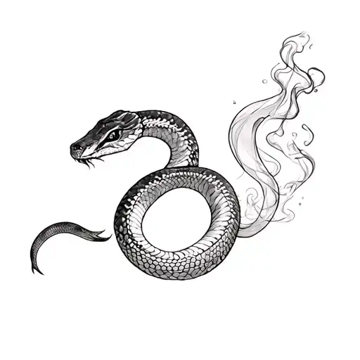 Snake And Smoke In Length