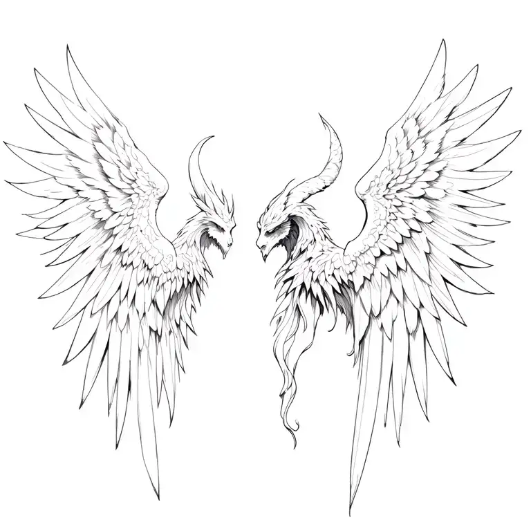 Left Wing Demon Right Wing Angel