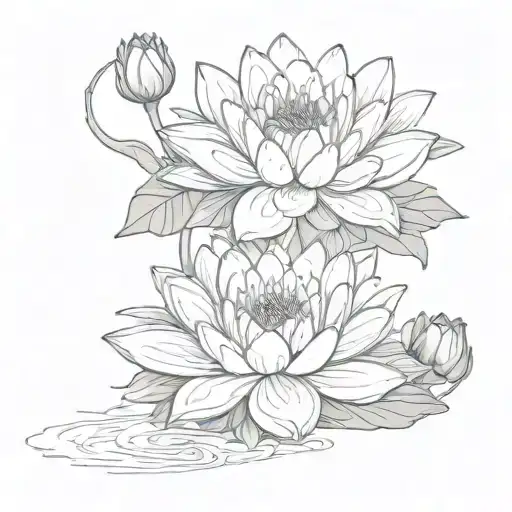 Water Lily With Dragons