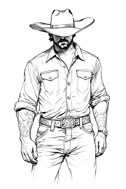 Cowboy Hat Man Silhouette