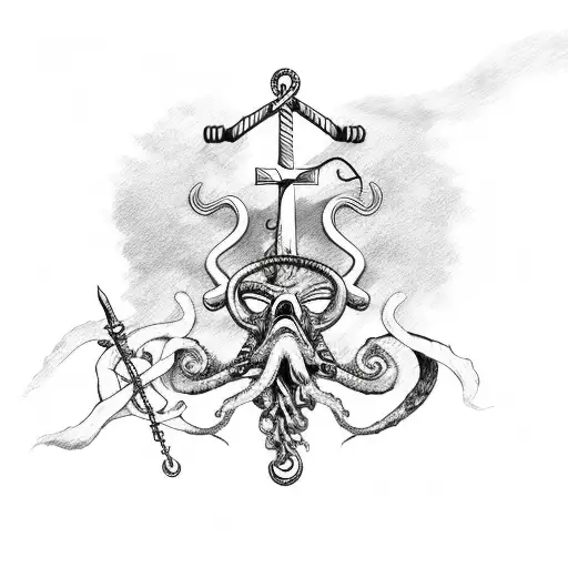 Carrier With Squid And Anchor